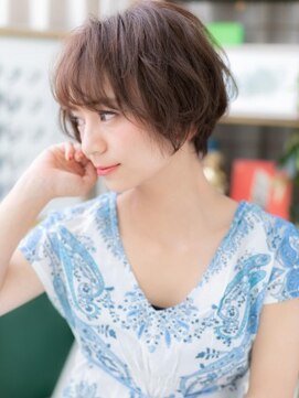 カバーヘア ブリス 上尾西口店(COVER HAIR bliss) ★斜めバングインナーカラーくせ毛風ミニボブ20代30代40代★8