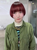 チェリーレッドのマッシュショート