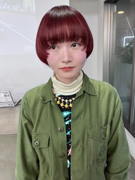 レコ 渋谷(LECO) チェリーレッドのマッシュショート