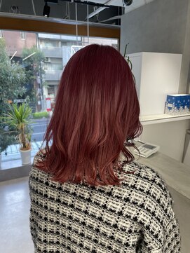 ファイブバイジエクト 堀江(FIVE by The Ect) ピンクカラー　ブリーチあピンクカラー　ピンクパープル