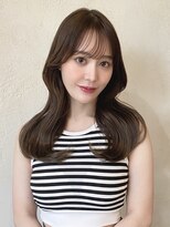 【MINX加茂】黒髪グレーベージュレイヤーロング前髪パーマ
