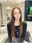 網紅レイヤーオリーブグレージュレイヤーカット