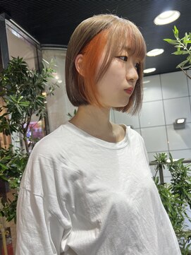 ヘアーアンドメイク ビス(HAIR&MAKE bis) ミルクティーとオレンジ×ボブカット☆立川/木村里歩