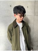 rireニュアンスパーマカルマパーマベリーショートダークアッシュ