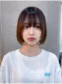 ◇メルティカラー似合わせカットウェーブミディアム縮毛矯正ボブ
