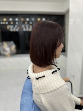 【チェリーレッド×ボブ】艶髪/髪質改善/縮毛矯正/代々木