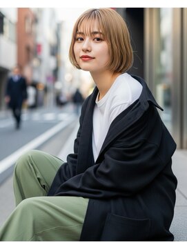 レフラム 獨協大学前店(le:fro:m) ショートボブ髪型20代30代40代前髪あり面長丸顔