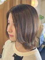 ディッセンバー 伊勢崎(December) 切りっぱなしボブ/ミニボブ/似合わせカット/ヘーゼルベージュ