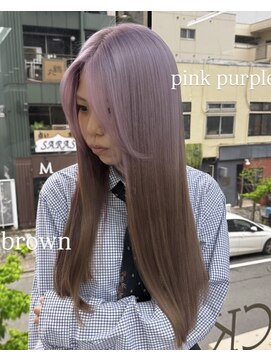 ギミックパシャ(GIMMICK pasha) ラベンダーとグレージュのルーツカラー