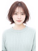 暖色カラーが可愛いボブ