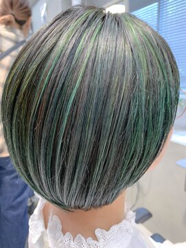 テトヘアー(teto hair) ハイライト、グリーン、オリーブ、グレー
