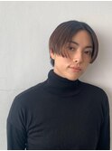 黒髪クラゲヘアーオリーブグレー小顔ココアベージュショート