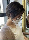 「NUDE」#黒髪20代30代40代大人ショートボブ 前髪なしショート