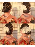 #成人式ヘア #金箔アレンジ #水引きアレンジ #タイトシニヨン
