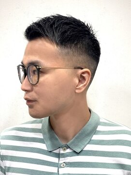 ヨシザワインク ハコザキ 水天宮前 日本橋人形町(YOSHIZAWA Inc.HAKOZAKI) 首周りさっぱり爽やかアップバングフェードスタイル