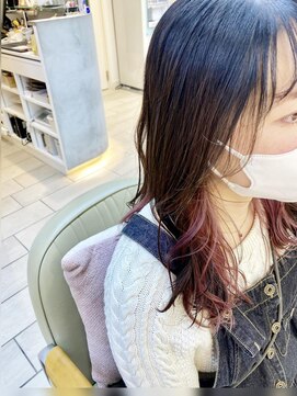 テトラ バイ ネオリーブ 横浜西口店(tetra by neolive) インナーカラー♪カシスピンク♪