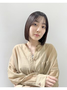 ミィ 表参道(mee.) デザインカラー/レイヤーカット/ウェットヘア/オリーブベージュ