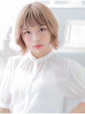 ハイトーンカラーフレンチカジュアル小顔ボブh3上尾10代20代30代