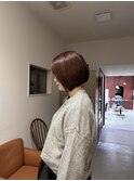 ぷつんとボブ&透明感抜群のピンクブラウン