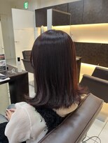 フォルテ 草薙店 ピンクブラウン 外ハネボブ 髪質改善トリートメント