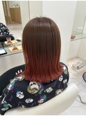 切りっぱなしボブ&グラデーションカラー