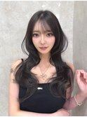韓国前髪　くびれヘア　イメチェン 美髪夏のヘアアレンジ