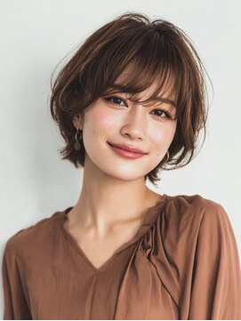 AccessMoon 米沢本店 着物ヘア/ダークアッシュ/ミディアムレイヤーカット/水戸