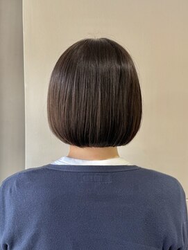 着物ヘア/ダークアッシュ/ミディアムレイヤーカット/天王町T1202