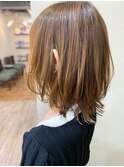 似合わせカットウルフ大人可愛いくびれ外ハネボブグレーベージュ