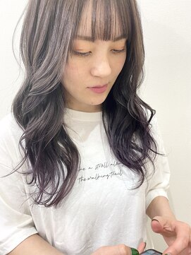 シェル 津山の手店(shel) 20代30代ダブルカラーブリーチ立体感グラデーションlavender