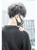 シルバーブルージュカラー×爽やかツーブロックカット吉祥寺