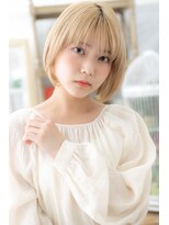 カバーヘア ブリス 戸田公園西口店(COVER HAIR bliss)&nbsp;外国人風大人可愛い前下がり小顔金髪ボブh2戸田公園10代20代30代