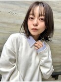 切りっぱなしボブエアリーロング美髪ピンクブラウン