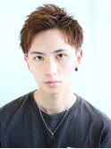 ツーブロック刈り上げビジネス短髪束感黒髪アップバング