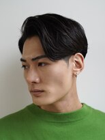 バイフィフス 天神大名(by fifth) ニュアンスパーマセンターパート毛流れパーマメンズヘア波巻き