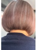 ハイライト/ベージュカラーリング/ボブ