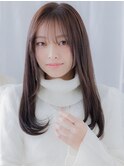 グレージュアッシュ艶髪ストレート小顔ロングa越谷20代30代40代
