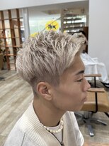 ピークスヘア(peaks hair) ホワイトブロンド/メンズハイトーン/ホワイトベージュ/堀江/新町
