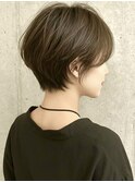 首元すっきりショート×オリーブアッシュ
