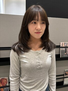 ケーツー 谷町(K-two) ミディアムレイヤー×透け感オリーブベージュ