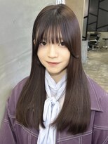 ジーナ 池袋(Zina) ココアブラウン/顔まわりレイヤー/韓国/ストレート/髪質改善