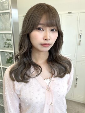 サンクプロジェクト(cinq PROJECT) 韓国ヘア顔周りレイヤーミルクティーベージュグレージュカラー