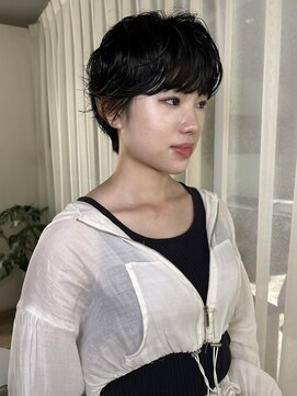 ショートボブ/ショートヘア/小顔/顔まわりカット/ショートパーマ