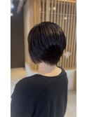 丸みシルエットの上品ショートボブ｜ショート専用クーポン有
