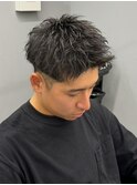 スパイキーショート/アップバング/ツーブロック/メンズ/眉毛