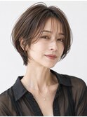 20代30代40代50代ナチュラル大人可愛いレイヤーショートボブ