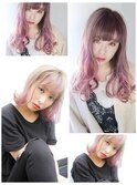 ピンクアッシュ バイオレット パープルラベンダー　ボルドー