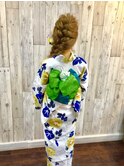 ゆかたの着付けとヘアセットは岡山表町のヘアースペースムーンへ