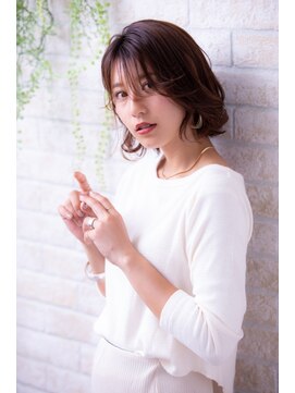 ヘアーアートシフォン 池袋西口店(Hair art chiffon) 黒髪グラデーションカラースパイラルふわミディインナーカラー