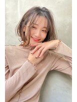 銀座　20代かわいいショート×透け感グレージュ